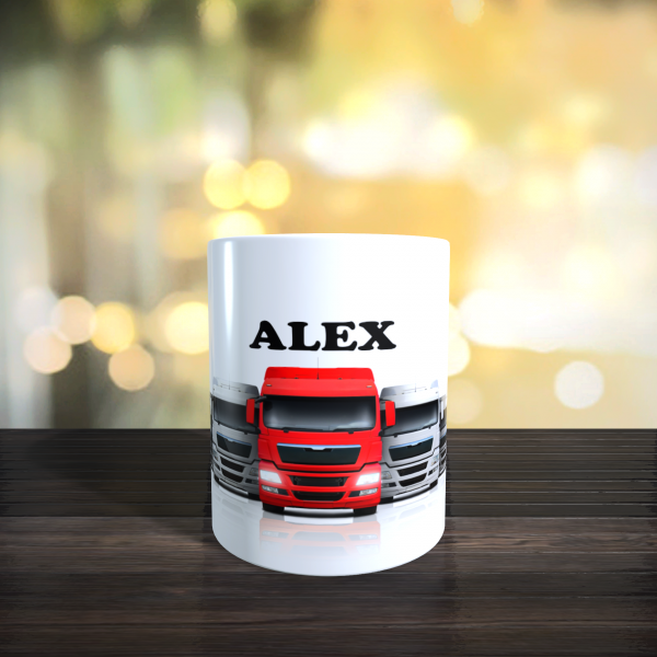 Keramiktasse 11oz LKWs & Namen